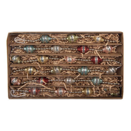 Clayre &amp; Eef   | Decoratie slinger kerst Zilverkleurig Rood &oslash; 2x180 cm | 66541