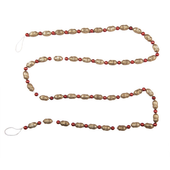 Clayre &amp; Eef   | Decoratie slinger kerst Goudkleurig Rood &oslash; 2x180 cm | 66542