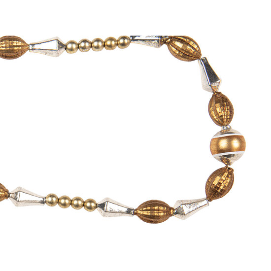 Clayre &amp; Eef   | Decoratie slinger kerst Goudkleurig Zilverkleurig &oslash; 2x180 cm | 66543