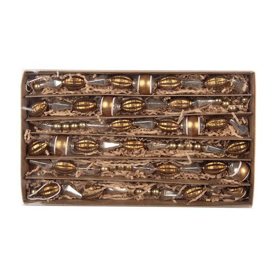 Clayre &amp; Eef   | Decoratie slinger kerst Goudkleurig Zilverkleurig &oslash; 2x180 cm | 66543