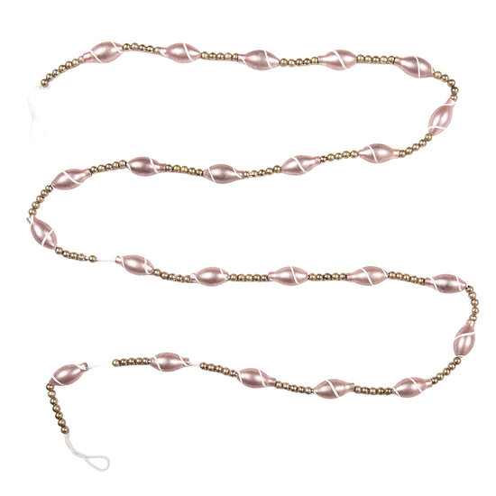 Clayre &amp; Eef   | Decoratie slinger kerst Zilverkleurig Roze &oslash; 2x180 cm | 66545