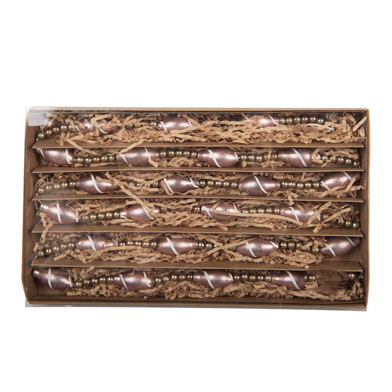 Clayre &amp; Eef   | Decoratie slinger kerst Zilverkleurig Roze &oslash; 2x180 cm | 66545