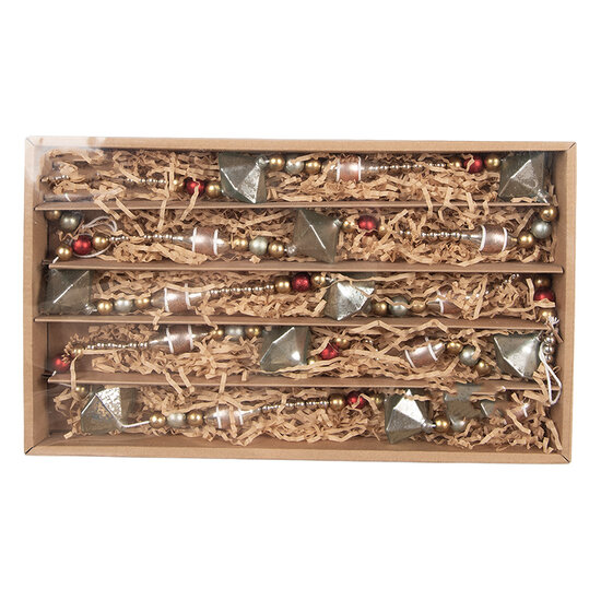 Clayre &amp; Eef   | Decoratie slinger kerst Goudkleurig Blauw &oslash; 2x180 cm | 66547