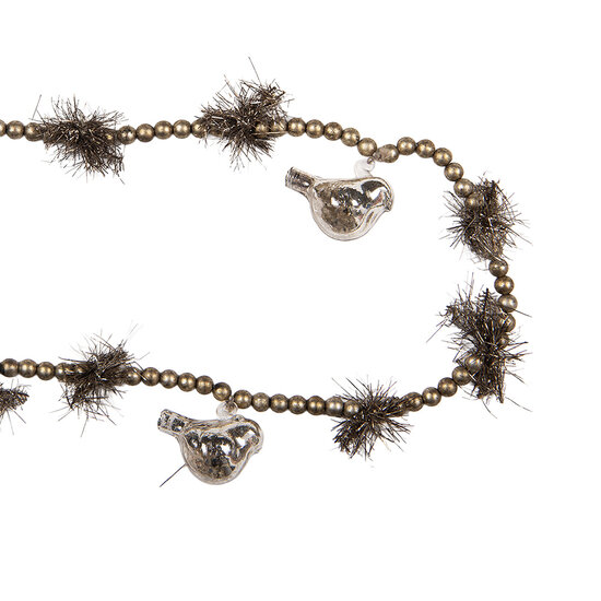 Clayre &amp; Eef   | Decoratie slinger kerst Zilverkleurig Goudkleurig &oslash; 2x180 cm | 66548