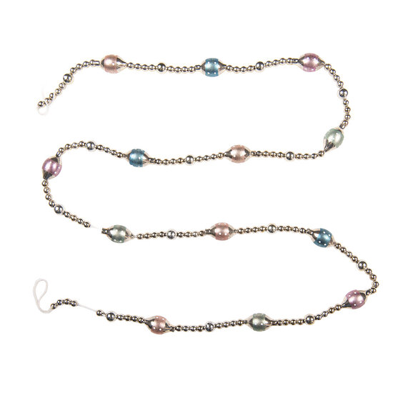 Clayre &amp; Eef   | Decoratie slinger kerst Zilverkleurig Roze &oslash; 2x180 cm | 66549