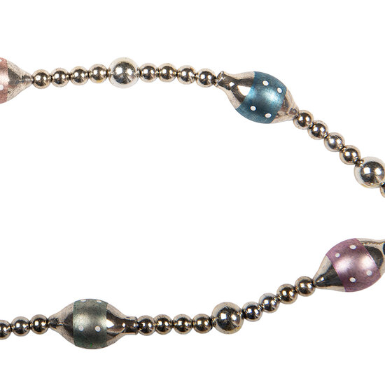 Clayre &amp; Eef   | Decoratie slinger kerst Zilverkleurig Roze &oslash; 2x180 cm | 66549