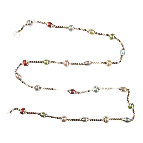 Clayre &amp; Eef   | Decoratie slinger kerst Zilverkleurig Rood &oslash; 2x180 cm | 66550