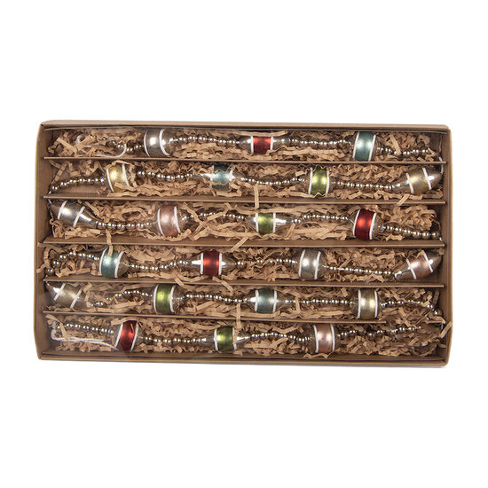 Clayre &amp; Eef   | Decoratie slinger kerst Zilverkleurig Rood &oslash; 2x180 cm | 66550