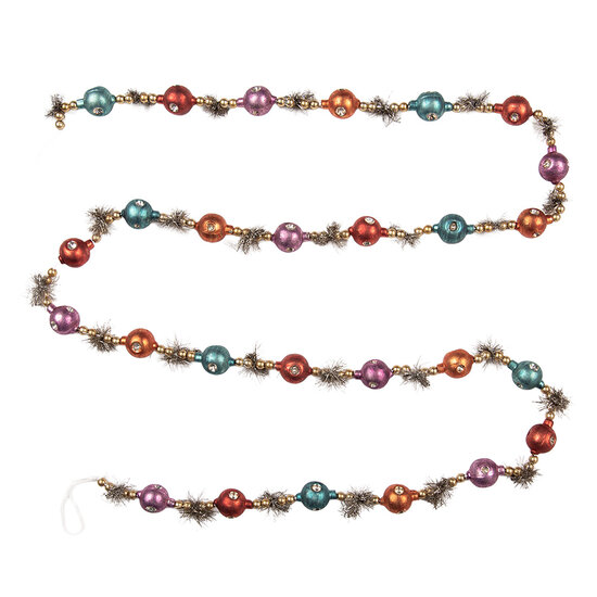 Clayre &amp; Eef   | Decoratie slinger kerst Zilverkleurig Rood &oslash; 2x180 cm | 66551