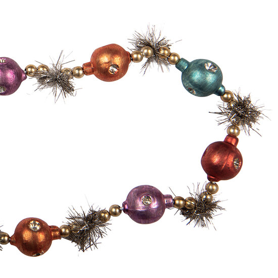 Clayre &amp; Eef   | Decoratie slinger kerst Zilverkleurig Rood &oslash; 2x180 cm | 66551