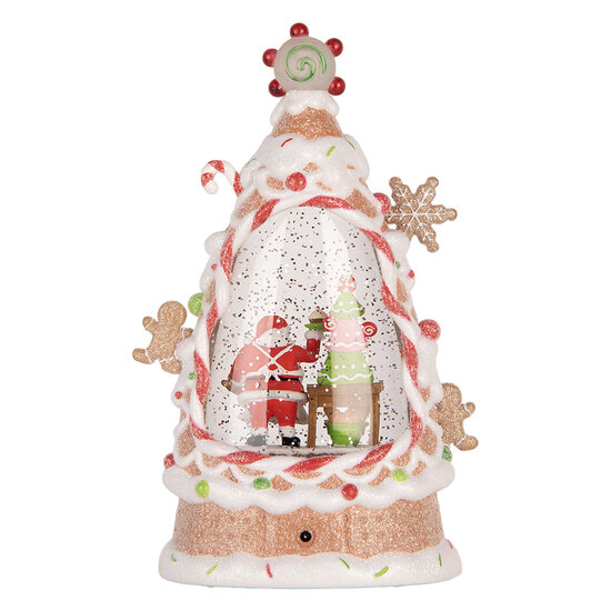 Clayre &amp; Eef   | Muziekdoos Taart met LED Wit Rood 14x8x24 cm / 3xAAA | 6PR6161