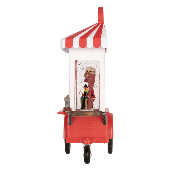 Clayre &amp; Eef   | Muziekdoos IJskar met LED Rood Wit 16x9x27 cm / 3xAA | 6PR6177