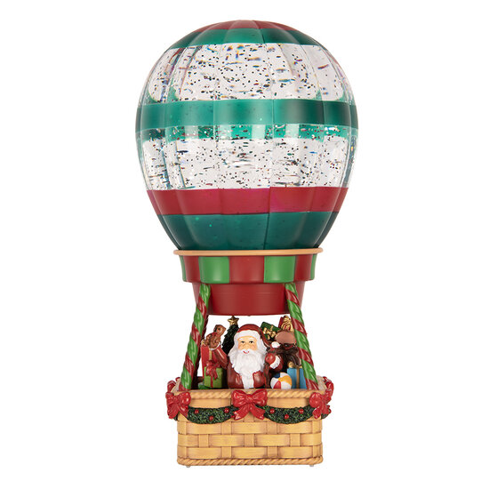 Clayre &amp; Eef   | Muziekdoos Luchtballon met LED Bruin Groen 13x13x25 cm / 3xAAA | 6PR6181