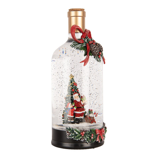 Clayre &amp; Eef   | Sneeuwbol met LED Groen Rood &oslash; 12x30 cm / 3xAA | 6PR6183