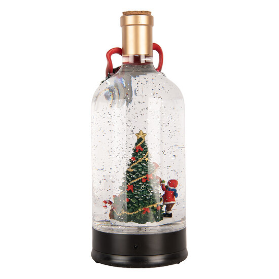 Clayre &amp; Eef   | Sneeuwbol met LED Groen Rood &oslash; 12x30 cm / 3xAA | 6PR6183