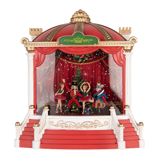 Clayre &amp; Eef   | Muziekdoos met LED Rood Wit 22x11x23 cm / 3xAA | 6PR6185