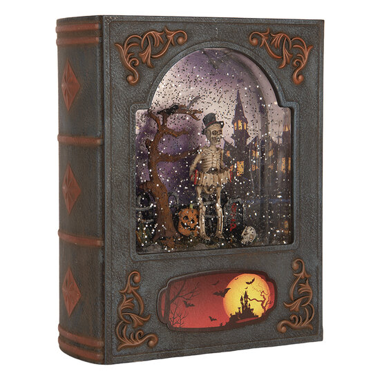 Clayre &amp; Eef   | Muziekdoos met LED Grijs Bruin 17x7x22 cm / 3xAA | 6PR6189