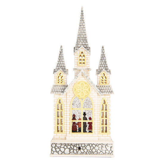 Clayre &amp; Eef   | Muziekdoos met LED Beige Grijs 17x10x41 cm / 3xAA | 6PR6191