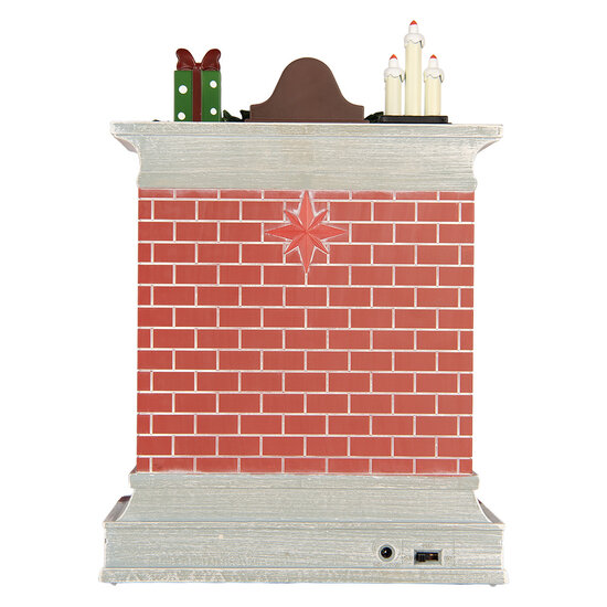 Clayre &amp; Eef   | Muziekdoos met LED Rood Grijs 18x10x25 cm / 3xAA | 6PR6206