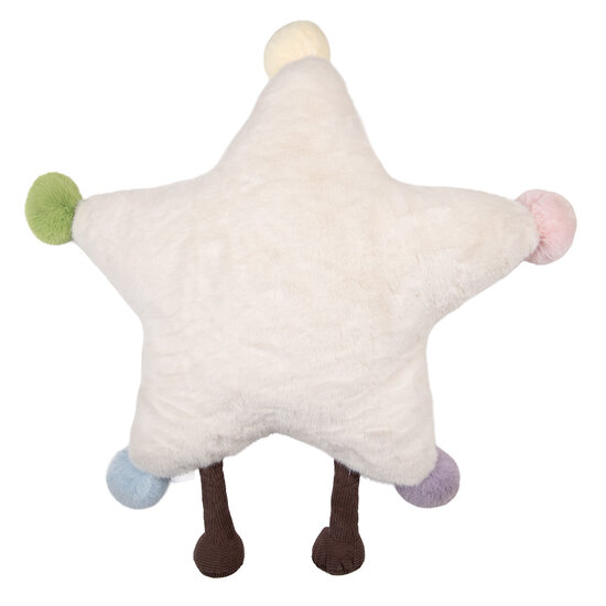 Clayre &amp; Eef   | Kussen gevuld Wit Bruin &oslash; 50x14 cm | KG035.058