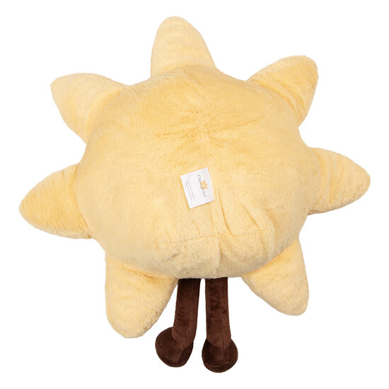 Clayre &amp; Eef   | Kussen gevuld Geel Bruin &oslash; 44x4 cm | KG035.060