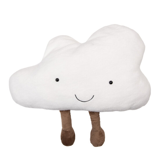 Clayre &amp; Eef   | Kussen gevuld Wit Bruin 55x30x4 cm | KG035.062