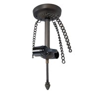 Clayre & Eef | Snoerpendel Ketting Tiffany Bruin 15x15x33 cm E27/max 2x60W | 5LL-82
