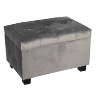 Clayre & Eef | Poef Grijs 50x34x33 cm | 64061SDG