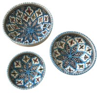 Tapas setje 3 delig Turquoise blue fine | TB.TP.3D | Dishes & Deco
