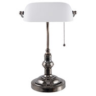 Clayre & Eef | Bureaulamp Bankierslamp Wit 27x23x42 cm E27/max 1x60W | 5LL-5100W