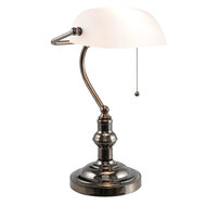 Clayre & Eef | Bureaulamp Bankierslamp Wit 27x23x42 cm E27/max 1x60W | 5LL-5100W