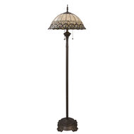 Clayre &amp; Eef   | Tiffany Vloerlamp Beige, Bruin &oslash; 50x165 cm E27/max 3x60W | 5LL-5681