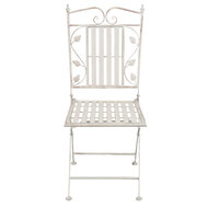 Clayre &amp; Eef   | Bistroset Bistrotafel Bistrostoel 3-delig Wit &oslash; 70x77 / 40x52x93 cm (2) | 5Y0385