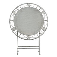 Clayre & Eef | Bistroset Bistrotafel Bistrostoel 3-delig Grijs ø 70x76 / 42x54x93 cm (2) | 5Y0387
