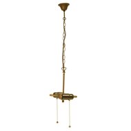 Clayre & Eef | Snoerpendel Ketting Tiffany Bruin 15x16x160 cm E27/max 2x60W | 5LL-98.2