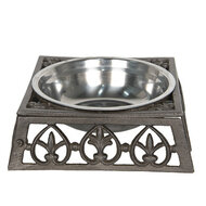 Clayre & Eef | Voerbak Hond Kat Bruin 28x28x8 cm / 820 ml | 6Y3061