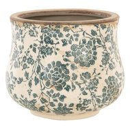 Clayre & Eef | Bloempot Binnen Beige, Groen ø 15x13 cm | 6CE1034S