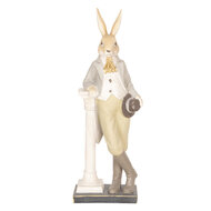 Clayre & Eef | Decoratie Beeld Konijn Meerkleurig 17x9x46 cm | 6PR2602