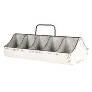 Clayre & Eef | Vakkenbak 10 vakken Wit 50x26x23 cm | 6Y3562