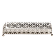 Waxinelichthouder 20*10*3 cm Zilverkleurig | 6GL2641 | Clayre & Eef