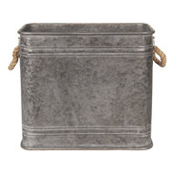 Decoratie ijzeren teil (2) 44*26*39 / 38*22*33 cm Grijs | 6Y3737 | Clayre & Eef 1