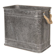 Decoratie ijzeren teil (2) 44*26*39 / 38*22*33 cm Grijs | 6Y3737 | Clayre & Eef 2