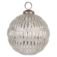 Kerstbal ø 10 cm Zilverkleurig | 6GL2674 | Clayre & Eef