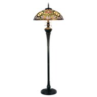 Vloerlamp Tiffany &oslash; 55*150 cm E27/max 3*60W Bruin | 5LL-5437 | Clayre &amp; Eef