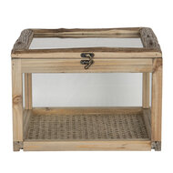Kistje van hout met glas 30*30*21 cm Bruin | 6H1919 | Clayre & Eef 1