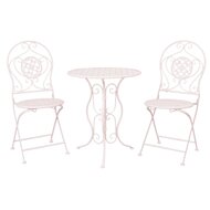 Tafel + 2 stoelen &oslash; 60*70 / 40*40*92 cm (2) Wit | 5Y0189 | Clayre &amp; Eef