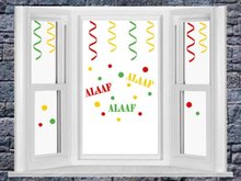 Raamstickerset Carnaval herbruikbaar serpentine + confetti & Alaaf | Rosami Decoratiestickers