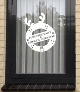 Fijne feestdagen & gelukkig nieuwjaar raamsicker herbruikbaar| Rosami Decoratiestickers 1