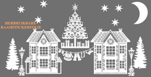 Stickerset 15 delig Herbruikbaar huisjes - kerstboom - lantaarnpaal - waslijn Kerstman | Rosami Decoratiestickers 1