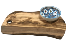 Turquoise blue fine tapasplank met schaaltje | TP.TB.2D | Dishes & Deco